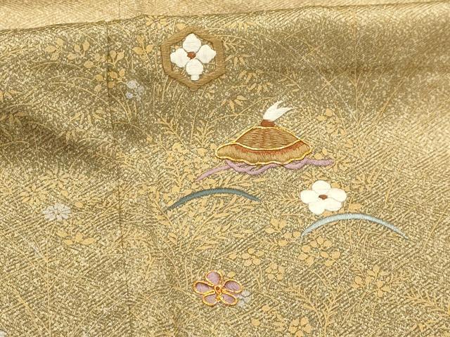 平和屋着物□訪問着 駒刺繍 宝尽くし 暈し染め 金銀彩 正絹 逸品