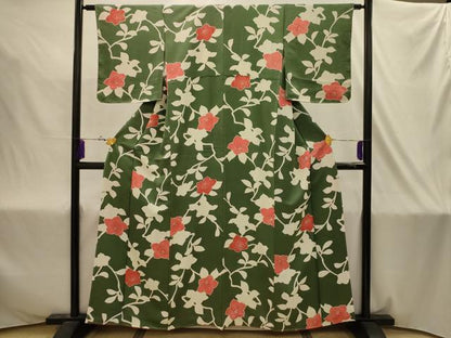 平和屋着物■上質な小紋　枝花文　正絹　逸品　AABJ2031sx