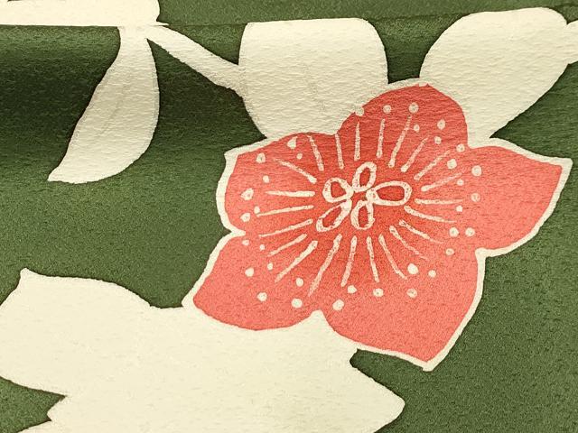平和屋着物■上質な小紋　枝花文　正絹　逸品　AABJ2031sx