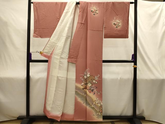 平和屋着物■訪問着　鳳凰花鏡裏文　暈し染め　金彩　正絹　逸品　AABJ2032sx