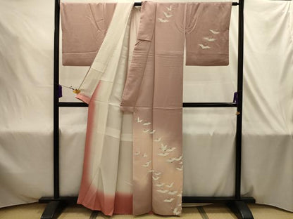 平和屋着物■訪問着　飛鶴文　暈し染め　正絹　逸品　AABJ2033sx