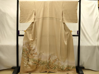 平和屋着物■豪華色留袖　刺繍　草花文　暈し染め　金銀糸　正絹　逸品　AABJ2040sx