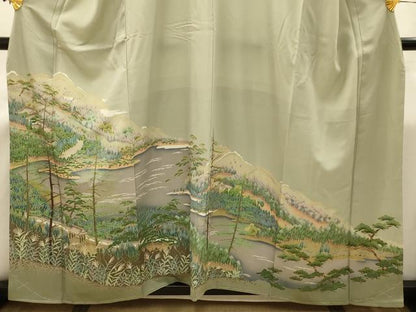 平和屋着物■豪華色留袖　友禅　風景文　正絹　逸品　AABJ2042sx
