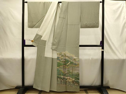 平和屋着物■豪華色留袖　友禅　風景文　正絹　逸品　AABJ2042sx