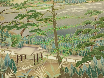 平和屋着物■豪華色留袖　友禅　風景文　正絹　逸品　AABJ2042sx