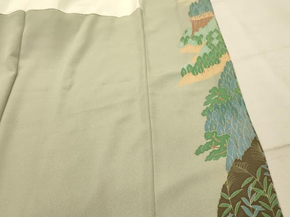 平和屋着物■豪華色留袖　友禅　風景文　正絹　逸品　AABJ2042sx