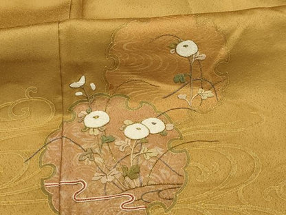 平和屋着物■訪問着　刺繍　流水雪輪花文　金彩　金銀糸　正絹　逸品　AABJ2043sx