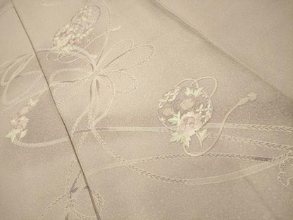 平和屋着物■訪問着　刺繍　結び紐花鼓文　正絹　逸品　AABJ2044sx