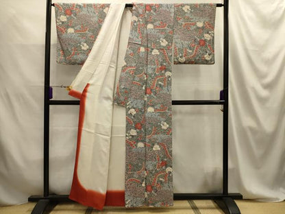 平和屋着物■上質な小紋　辻が花　鬼しぼ縮緬　正絹　逸品　AABJ2046sx