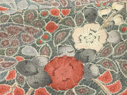 平和屋着物■上質な小紋　辻が花　鬼しぼ縮緬　正絹　逸品　AABJ2046sx