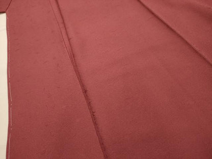 平和屋着物■上質な色無地　松竹梅地紋　紅檜皮色　正絹　逸品　AABJ2048sx