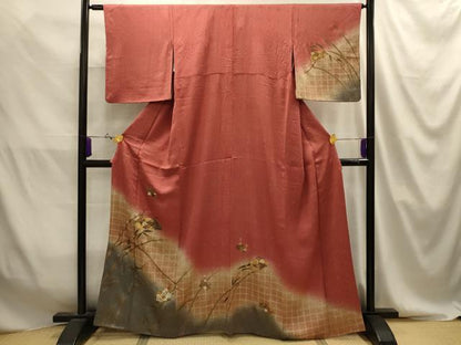 平和屋着物■訪問着　地紙花文　暈し染め　金銀彩　正絹　逸品　AABJ2052sx