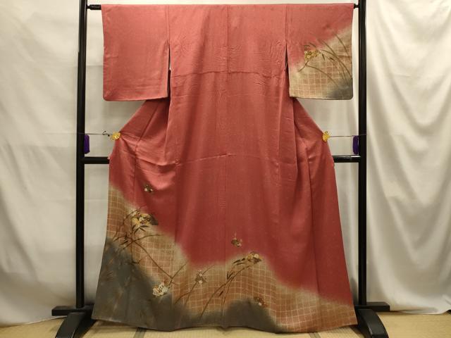 平和屋着物■訪問着　地紙花文　暈し染め　金銀彩　正絹　逸品　AABJ2052sx