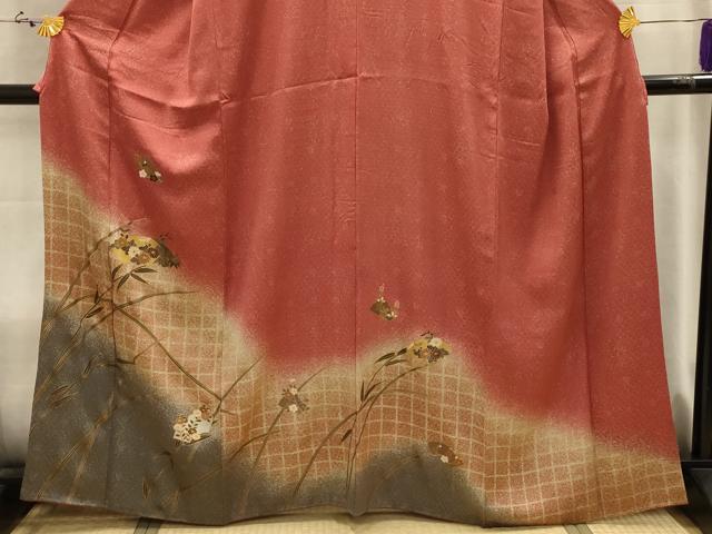 平和屋着物■訪問着　地紙花文　暈し染め　金銀彩　正絹　逸品　AABJ2052sx