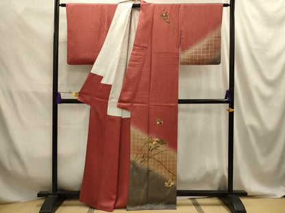 平和屋着物■訪問着　地紙花文　暈し染め　金銀彩　正絹　逸品　AABJ2052sx