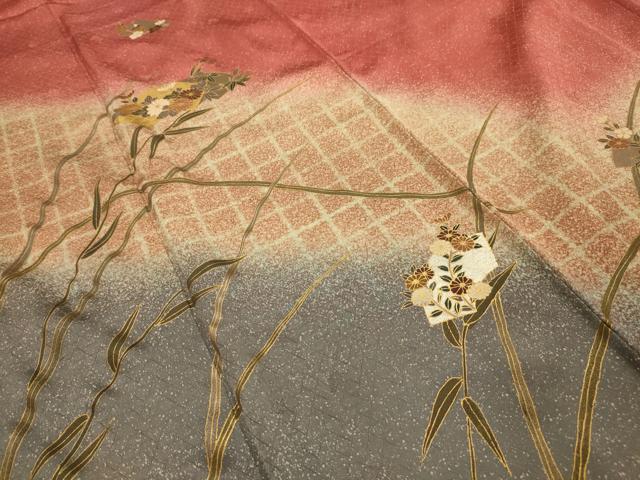 平和屋着物■訪問着　地紙花文　暈し染め　金銀彩　正絹　逸品　AABJ2052sx