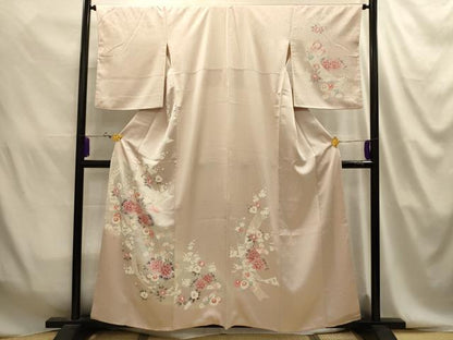 平和屋着物■訪問着　刺繍　吉祥熨斗花文　暈し染め　正絹　逸品　AABJ2054sx