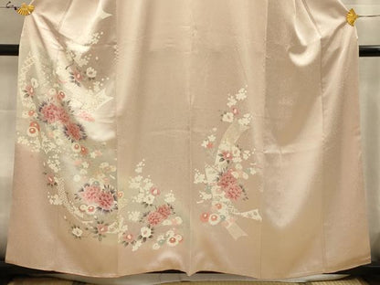 平和屋着物■訪問着　刺繍　吉祥熨斗花文　暈し染め　正絹　逸品　AABJ2054sx