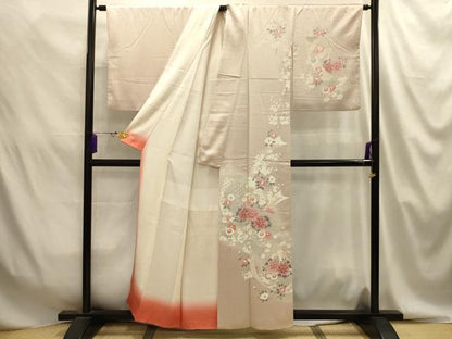 平和屋着物■訪問着　刺繍　吉祥熨斗花文　暈し染め　正絹　逸品　AABJ2054sx