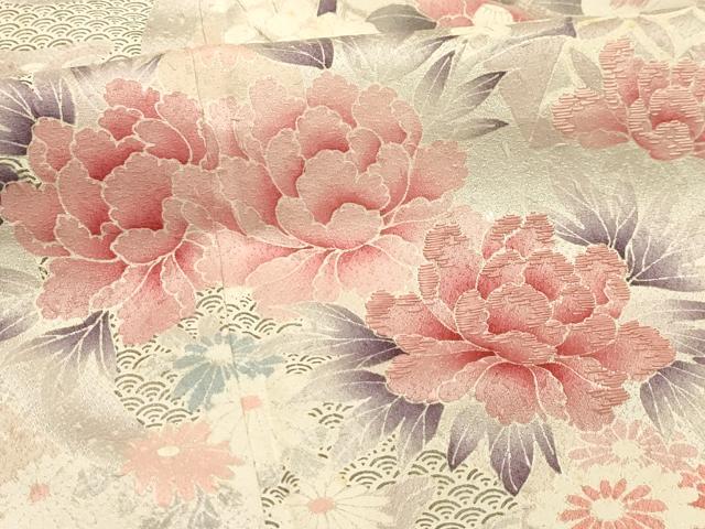 平和屋着物■訪問着　刺繍　吉祥熨斗花文　暈し染め　正絹　逸品　AABJ2054sx