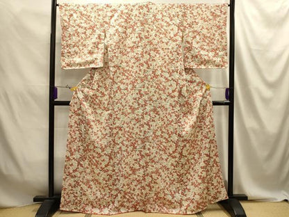 平和屋着物■上質な小紋　手描き　紅白梅　金彩　正絹　逸品　AABJ2055sx