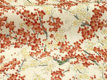 平和屋着物■上質な小紋　手描き　紅白梅　金彩　正絹　逸品　AABJ2055sx