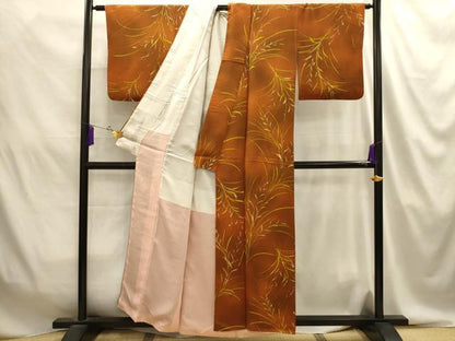 平和屋着物■上質な小紋　草花文　暈し染め　正絹　逸品　AABJ2056sx
