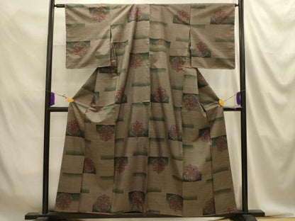 平和屋着物■本場大島紬　9マルキ　正倉院花文　正絹　逸品　AABJ2065sx
