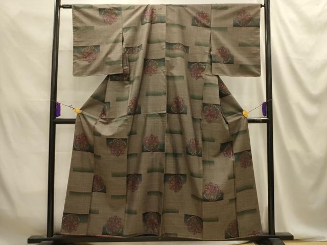 平和屋着物■本場大島紬　9マルキ　正倉院花文　正絹　逸品　AABJ2065sx