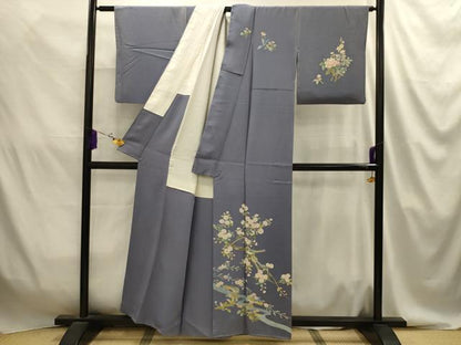 平和屋着物■友禅作家　北川聖水　訪問着　花鳥文　正絹　逸品　AABJ2069sx