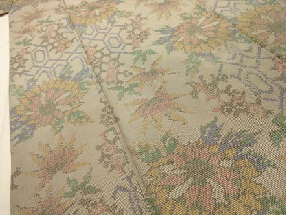 平和屋着物■本場大島紬　亀甲花文　正絹　逸品　AABJ2076sx