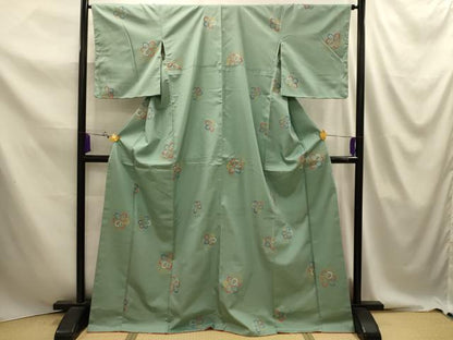 平和屋着物■上質な紬　舞花文　正絹　逸品　AABJ2079sx