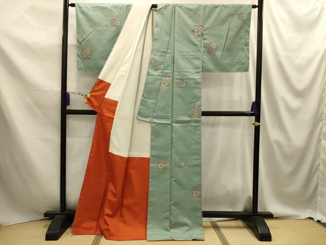 平和屋着物■上質な紬　舞花文　正絹　逸品　AABJ2079sx