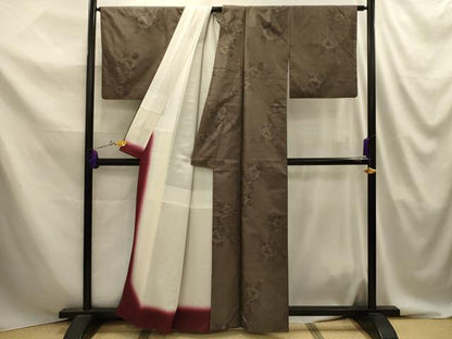 平和屋着物■本場大島紬　9マルキ　枝花文　正絹　逸品　AABJ2080sx