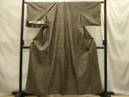 平和屋着物■本場大島紬　9マルキ　樹林文　久保特製　証紙付き　正絹　逸品　AABJ2096sx