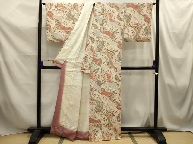 平和屋着物■上質な小紋　松竹梅道長吉祥花文　金彩　正絹　逸品　AABJ2112sx