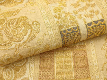 平和屋着物●六通柄袋帯　鳥獣花文　金糸　正絹　逸品　AABJ2125sx
