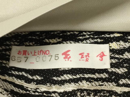 平和屋着物●六通柄袋帯　霞文　金糸　正絹　逸品　AABJ2128sx