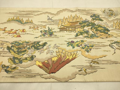 平和屋着物●全通柄袋帯　昇運十福図　金銀糸　正絹　逸品　AABJ2131sx