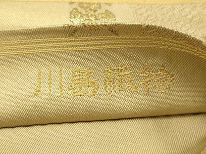 平和屋着物●西陣　川島織物　六通柄本袋帯　花唐草文　金糸　正絹　逸品　AABJ2133sx