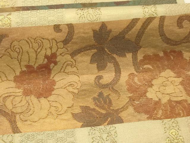 平和屋着物●西陣　川島織物　六通柄本袋帯　花唐草文　金糸　正絹　逸品　AABJ2133sx