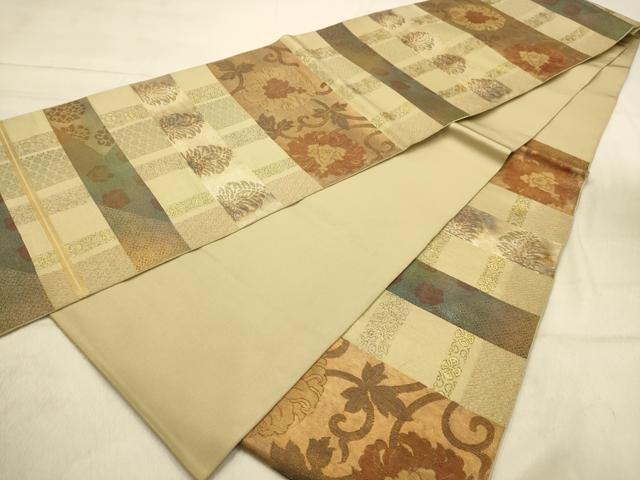 平和屋着物●西陣　川島織物　六通柄本袋帯　花唐草文　金糸　正絹　逸品　AABJ2133sx