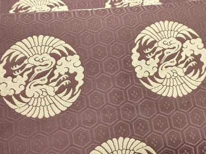 平和屋着物●九寸名古屋帯　唐織　双鶴丸文　正絹　逸品　AABJ2134sx