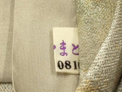 平和屋着物●六通柄袋帯　地紙重ね松花文　金糸　やまと誂製　正絹　逸品　AABJ2147sx