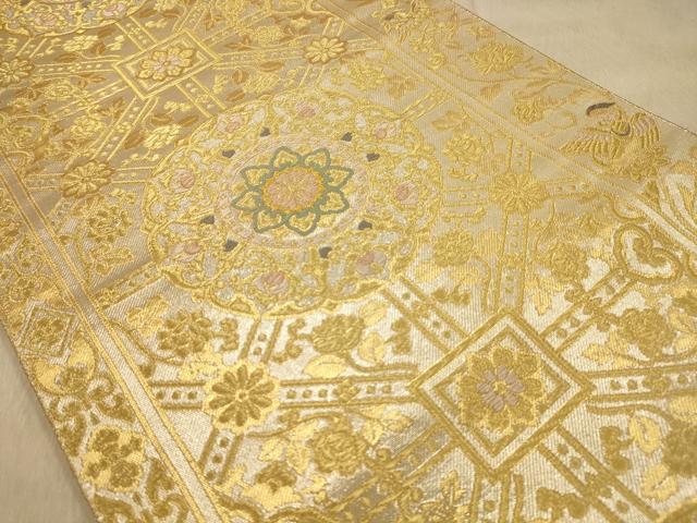 平和屋着物●六通柄袋帯　正倉院花鳥文　金銀糸　正絹　逸品　AABJ2154sx
