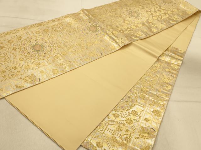 平和屋着物●六通柄袋帯　正倉院花鳥文　金銀糸　正絹　逸品　AABJ2154sx