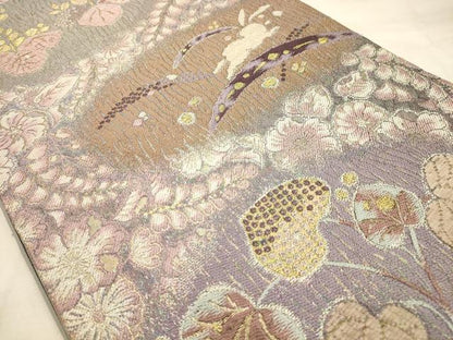 平和屋着物●六通柄袋帯　唐織　葵文辻が花　金糸　やまと誂製　正絹　逸品　AABJ2163sx