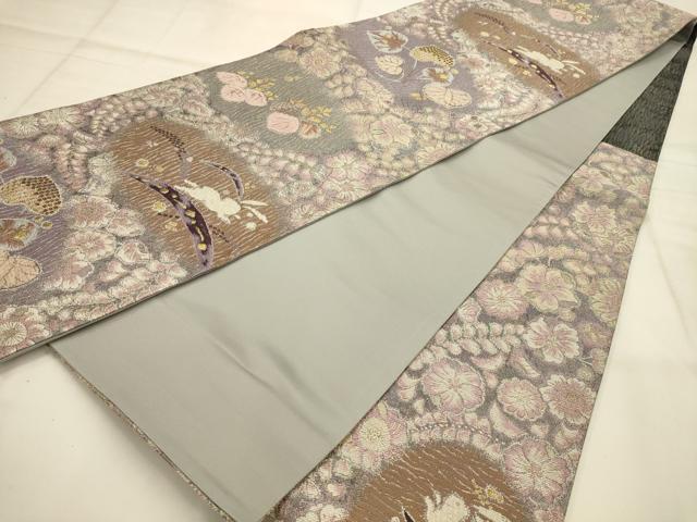 平和屋着物●六通柄袋帯　唐織　葵文辻が花　金糸　やまと誂製　正絹　逸品　AABJ2163sx