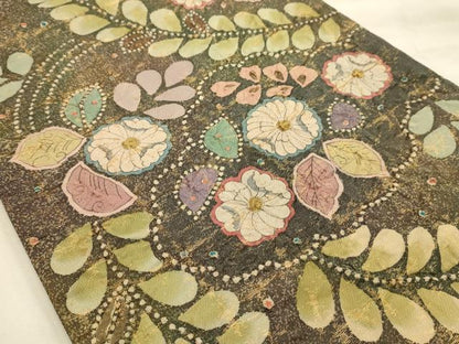 平和屋着物●太鼓柄袋帯　作家物　辻が花　絞り　金糸　正絹　逸品　AABJ2164sx