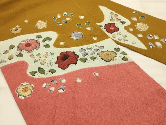 平和屋着物●九寸名古屋帯　辻が花　鬼しぼ縮緬　正絹　逸品　AABJ2173sx